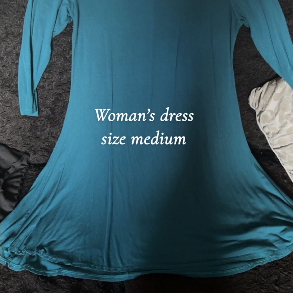 Teal Long-Sleeve Swing Dress - Women's Medium